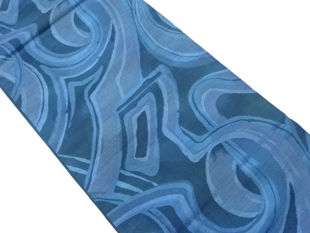 JAPANESE KIMONO / VINTAGE HIRAKI NAGOYA OBI / TSUMUGI / WOVEN ABSTRACT